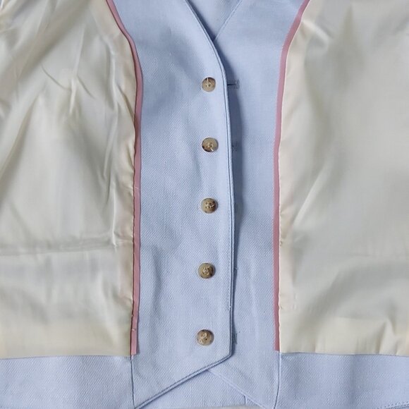 J.Crew Women Linen Blend Vest Size 8 Light Blue Stretch Preppy Academia Y2K - Picture 4 of 12